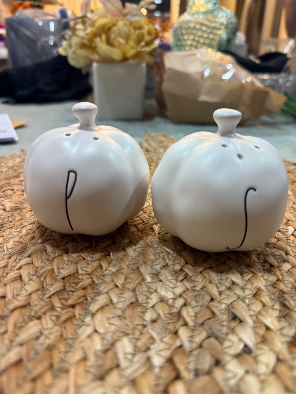 Rae Dunn White Pumpkin Salt & Pepper Shakers